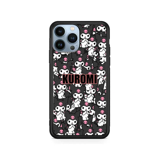 Kuromi Doodle iPhone 15 Pro Max Case-Rubber / Black (2D Case)-Xtracase