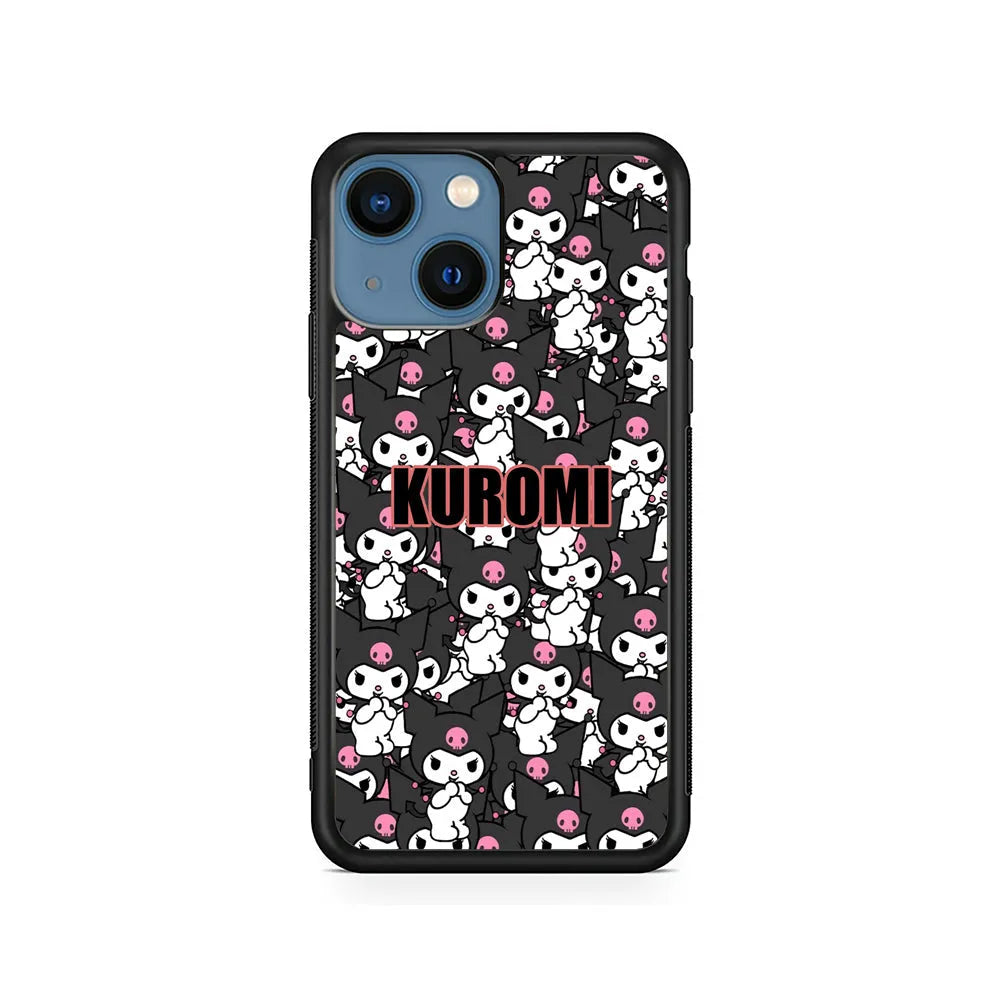 Kuromi Doodle iPhone 14 Plus Case-Rubber / Black (2D Case)-Xtracase