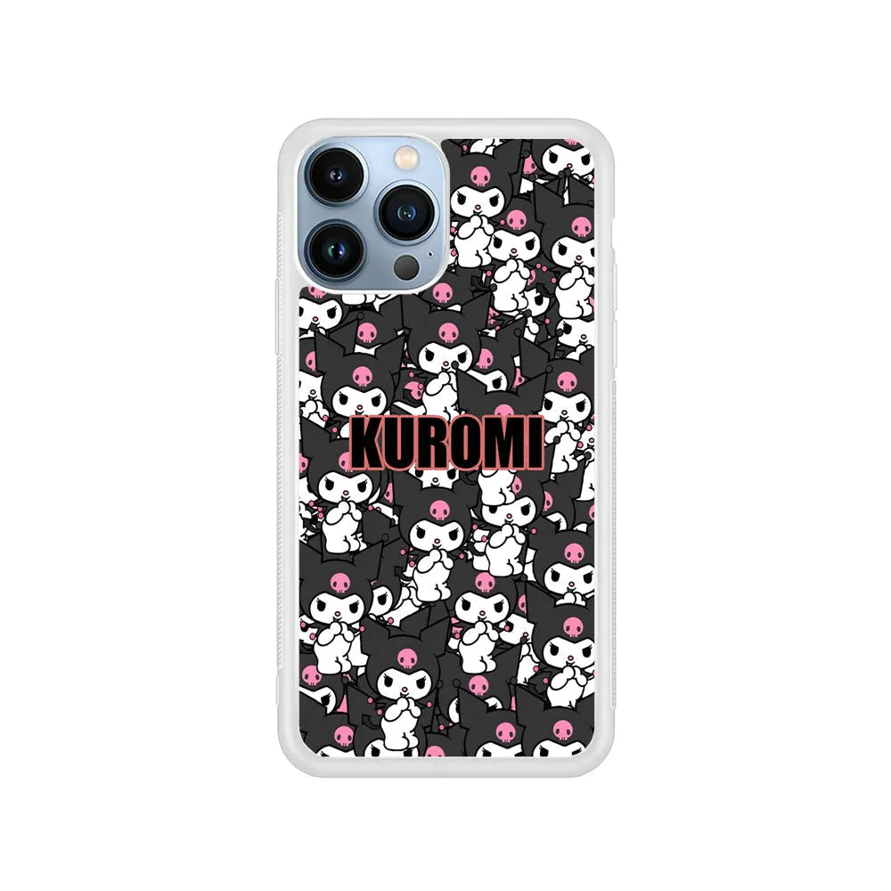 Kuromi Doodle iPhone 13 Pro Case-Rubber / White (2D Case)-Xtracase
