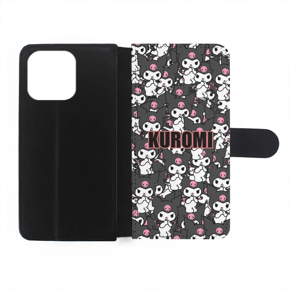 Kuromi Doodle iPhone 14 Plus Case-Flip Wallet Case-Xtracase