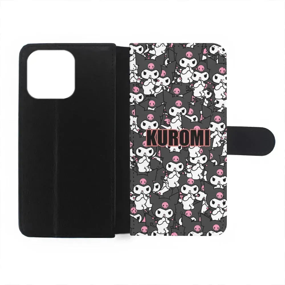 Kuromi Doodle iPhone 15 Pro Max Case-Flip Wallet Case-Xtracase