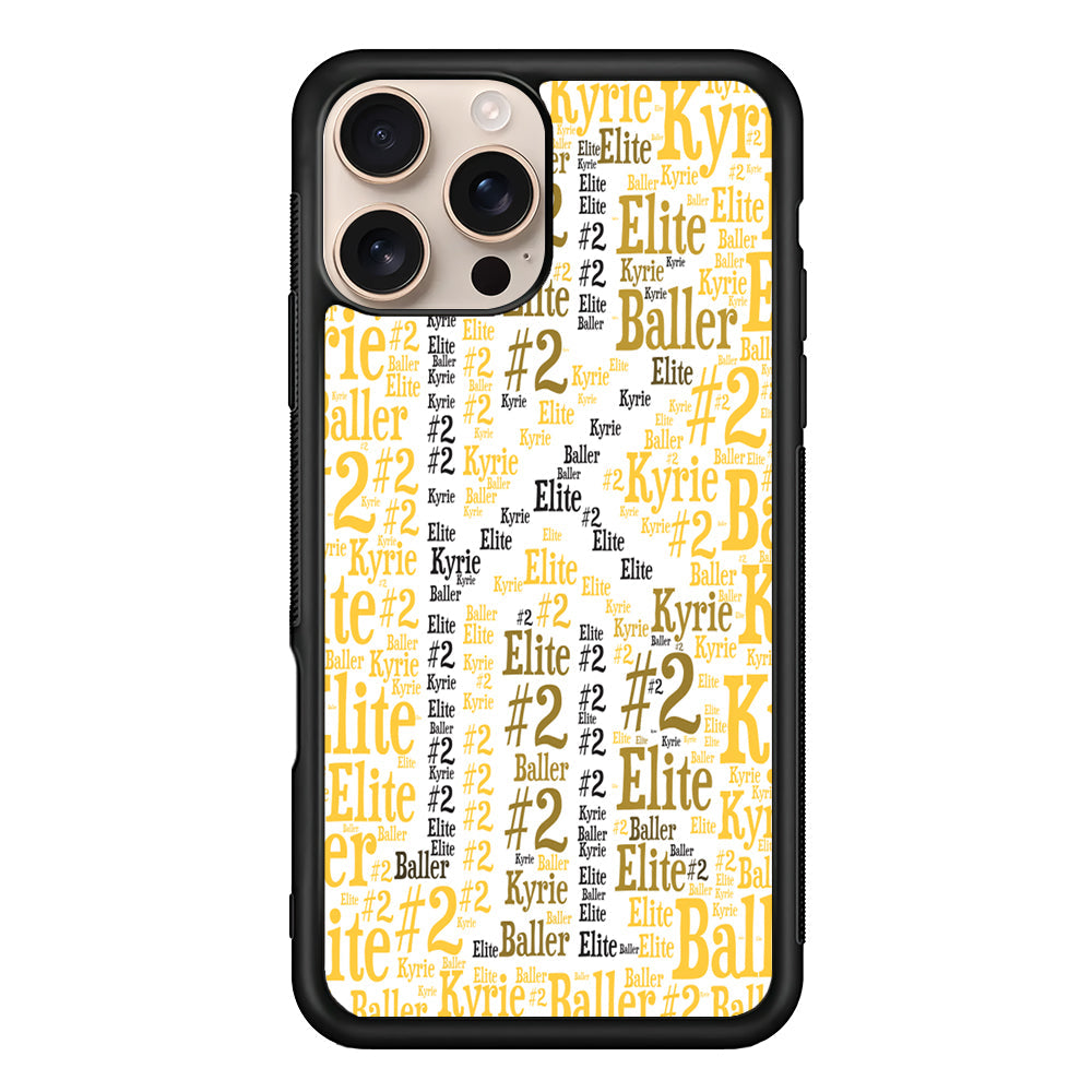 Kyrie Irving Words Doodle Yellow iPhone 16 Pro Max Case - Xtracase