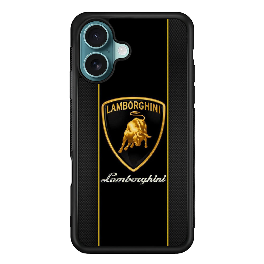 Lamborghini Carbon Stripe Gold iPhone 16 Case - Xtracase