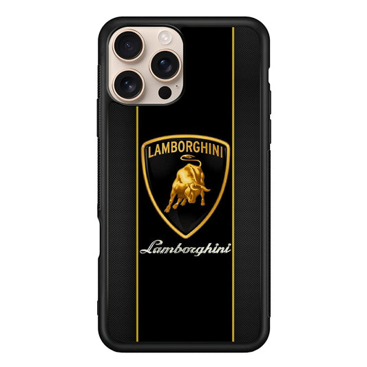 Lamborghini Carbon Stripe Gold iPhone 16 Pro Case - Xtracase