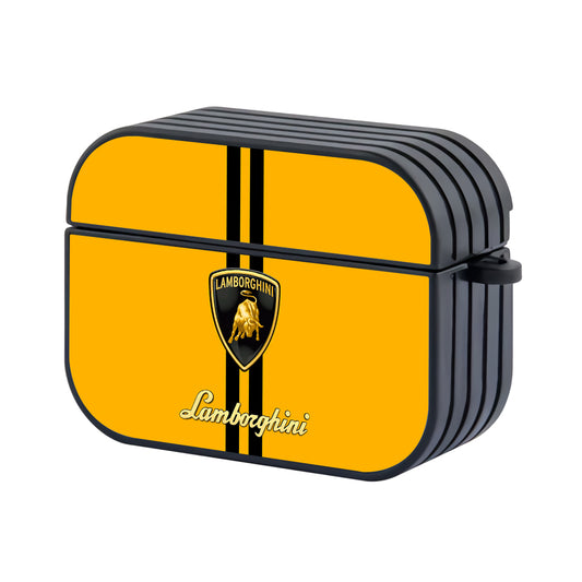 Lamborghini Yellow Black Stripe Apple Airpods Pro Case - Xtracase