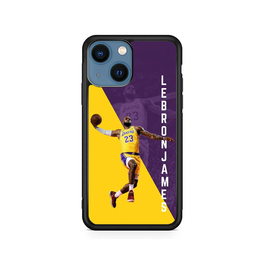 Lebron James Lakers 23 iPhone 15 Case-Rubber / Black (2D Case)-Xtracase