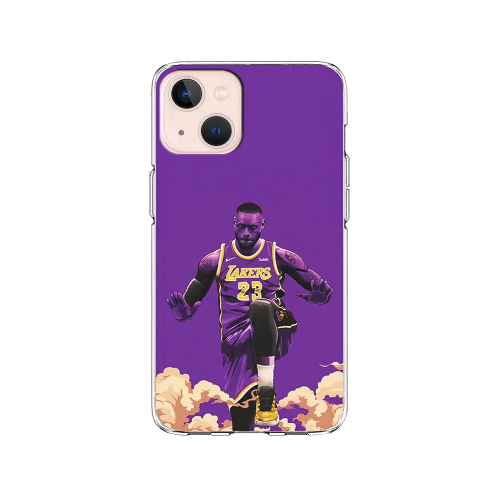Lebron James Purple Background iPhone 15 Case-Clear Soft Case-Xtracase