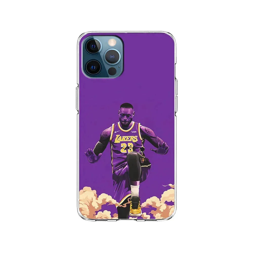 Lebron James Purple Background iPhone 15 Pro Max Case-Clear Soft Case-Xtracase