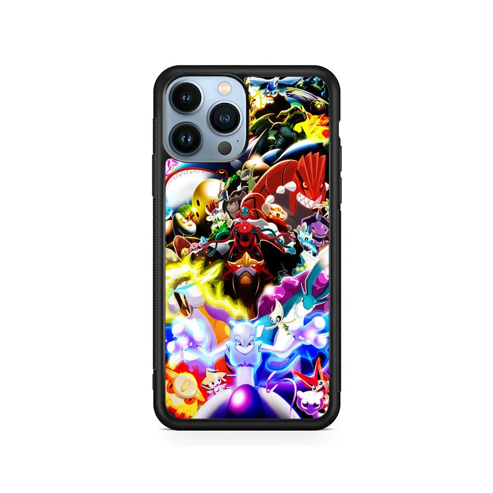 Legendary Pokemon iPhone 13 Pro Max Case-Rubber / Black (2D Case)-Xtracase