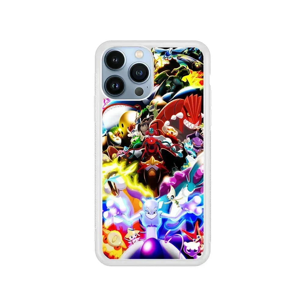 Legendary Pokemon iPhone 15 Pro Max Case-Rubber / White (2D Case)-Xtracase