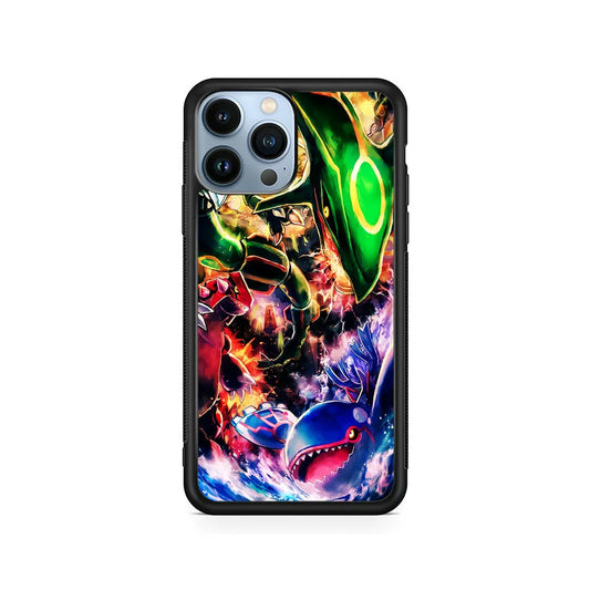 Legendary Pokemon Monsters Trio iPhone 13 Pro Case-Rubber / Black (2D Case)-Xtracase