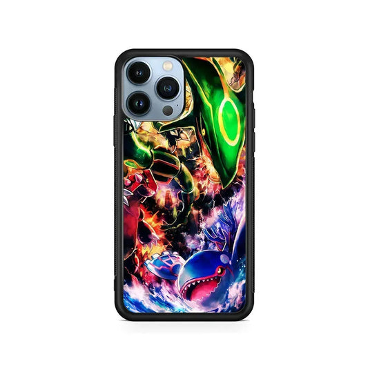 Legendary Pokemon Monsters Trio iPhone 15 Pro Max Case-Rubber / Black (2D Case)-Xtracase