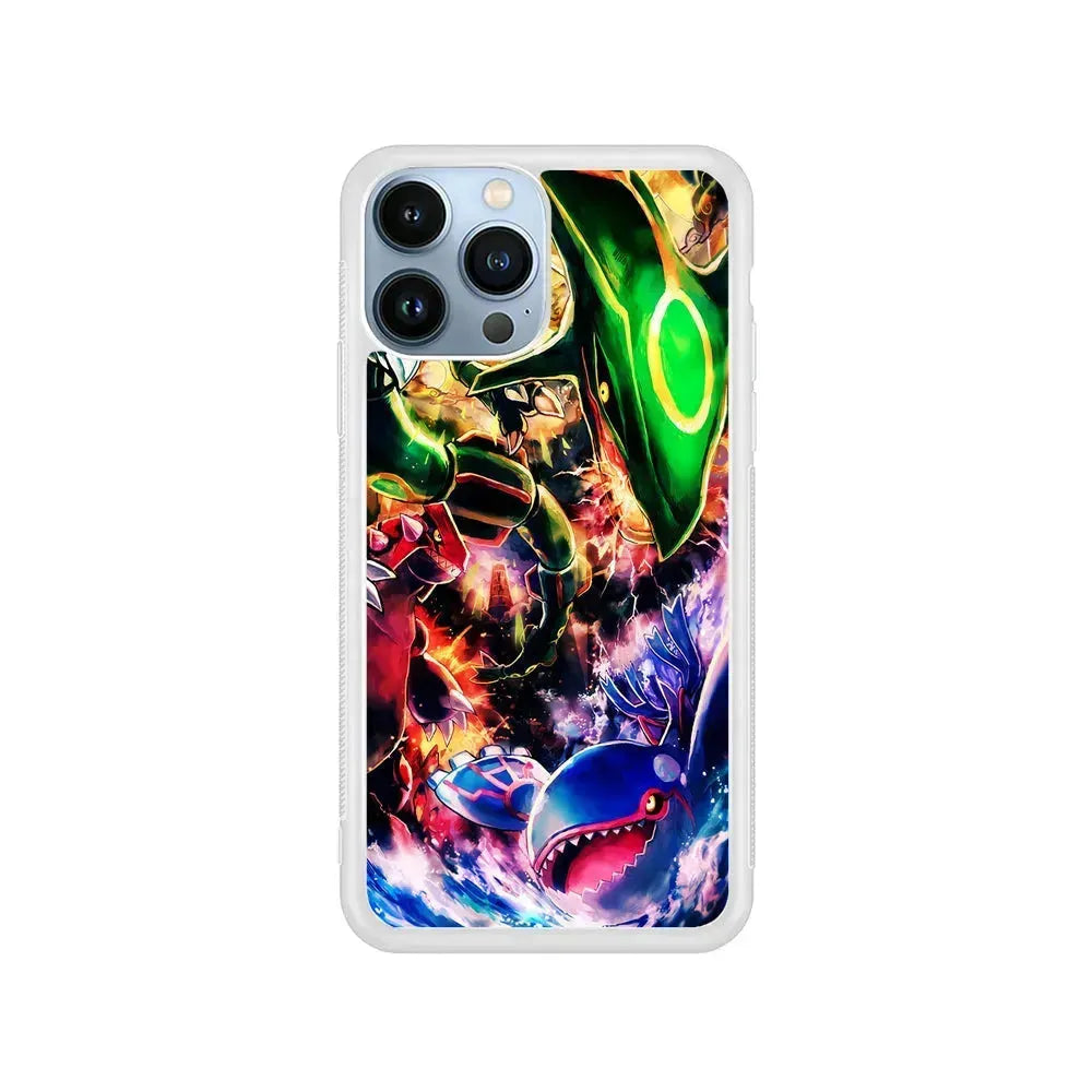 Legendary Pokemon Monsters Trio iPhone 15 Pro Max Case-Rubber / White (2D Case)-Xtracase