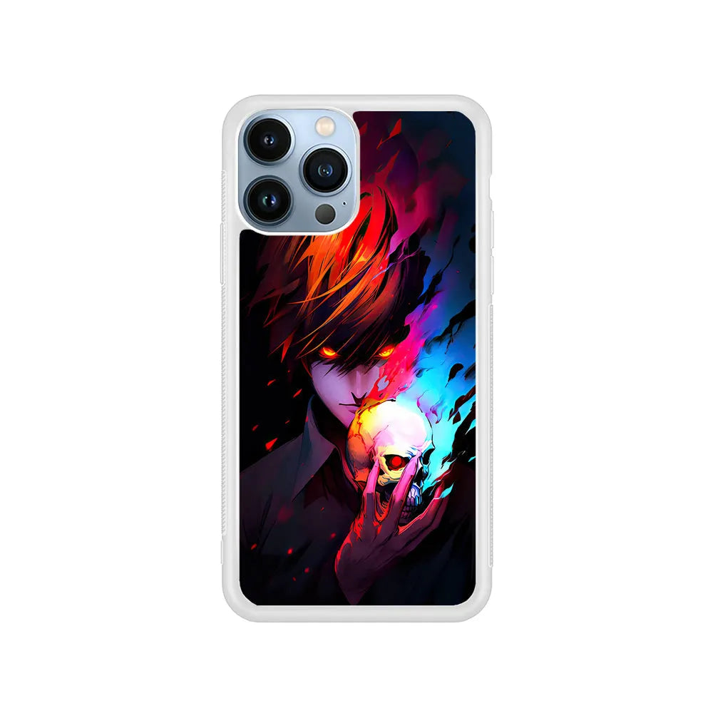 Light Yagami From Death Note iPhone 13 Pro Case-Rubber / White (2D Case)-Xtracase