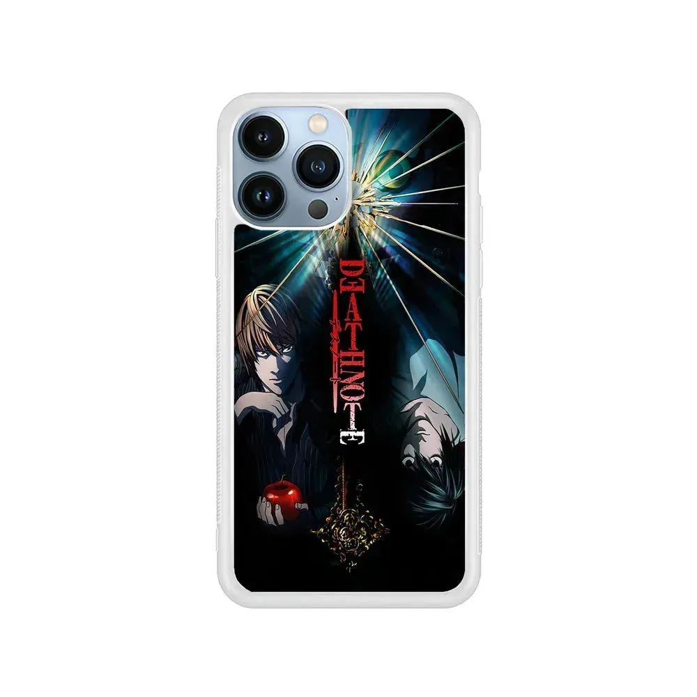 Light Yagami VS L Death Note iPhone 15 Pro Max Case-Rubber / White (2D Case)-Xtracase