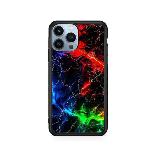 Lightning Strike at Night iPhone 15 Pro Max Case-Rubber / Black (2D Case)-Xtracase