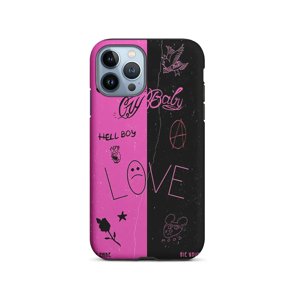 Lil Peep Pink and Black iPhone 13 Pro Max Case-2 in 1 Tough Case-Xtracase