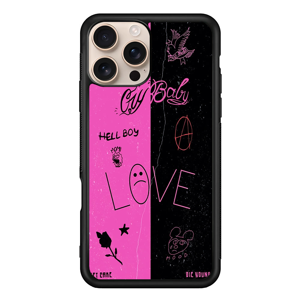 Lil Peep Pink and Black iPhone 16 Pro Case - iPhone 16 Pro