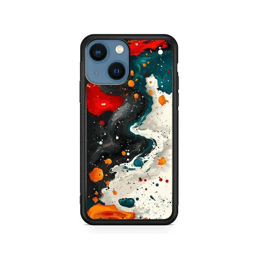 Liquid Abstract Painting Art iPhone 13 Mini Case-Rubber / Black (2D Case)-Xtracase