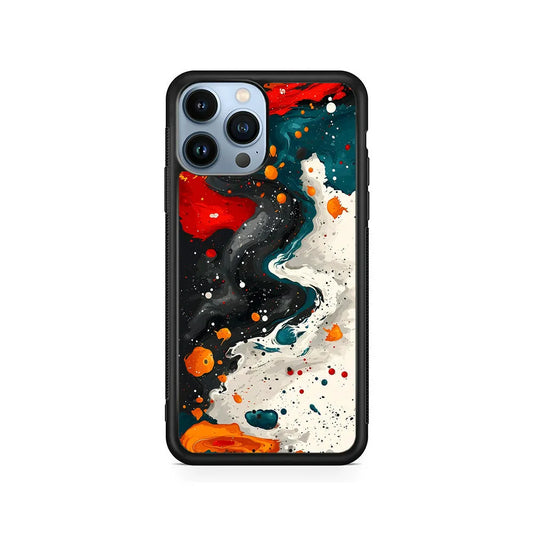 Liquid Abstract Painting Art iPhone 13 Pro Max Case-Rubber / Black (2D Case)-Xtracase