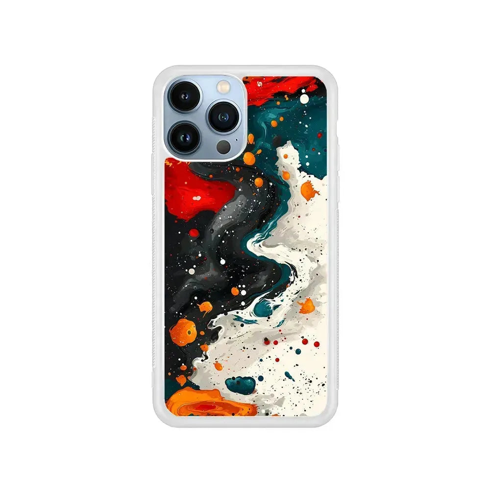 Liquid Abstract Painting Art iPhone 15 Pro Max Case-Rubber / White (2D Case)-Xtracase