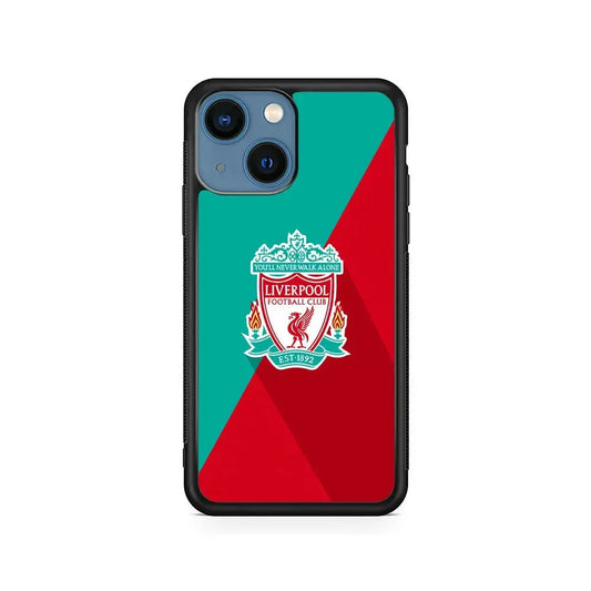 Liverpool FC Green Red iPhone 13 Mini Case-Rubber / Black (2D Case)-Xtracase