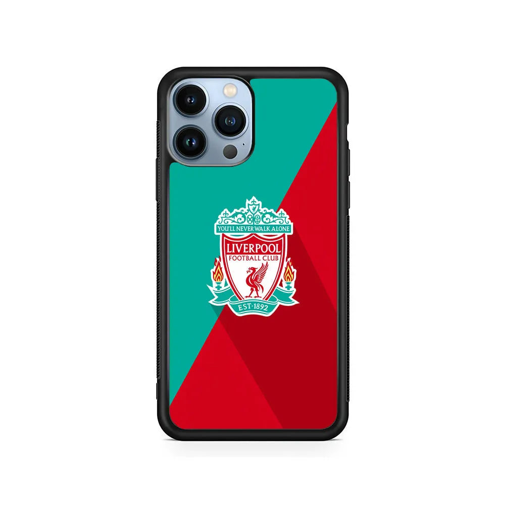 Liverpool FC Green Red iPhone 13 Pro Case-Rubber / Black (2D Case)-Xtracase