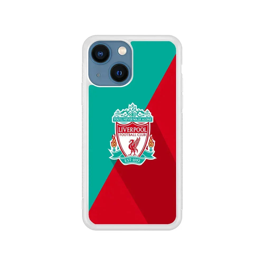 Liverpool FC Green Red iPhone 13 Mini Case-Rubber / White (2D Case)-Xtracase