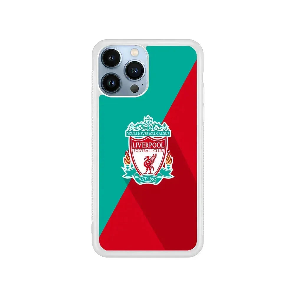 Liverpool FC Green Red iPhone 15 Pro Max Case-Rubber / White (2D Case)-Xtracase