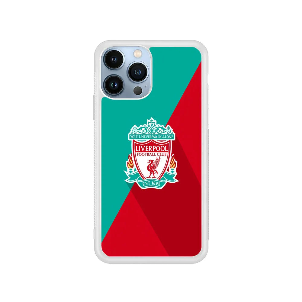 Liverpool FC Green Red iPhone 13 Pro Case-Rubber / White (2D Case)-Xtracase