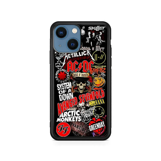 Logo Band Legends iPhone 13 Mini Case-Rubber / Black (2D Case)-Xtracase