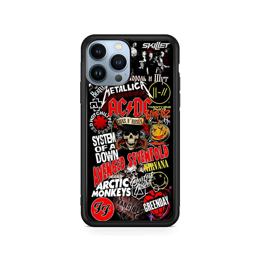 Logo Band Legends iPhone 13 Pro Max Case-Rubber / Black (2D Case)-Xtracase