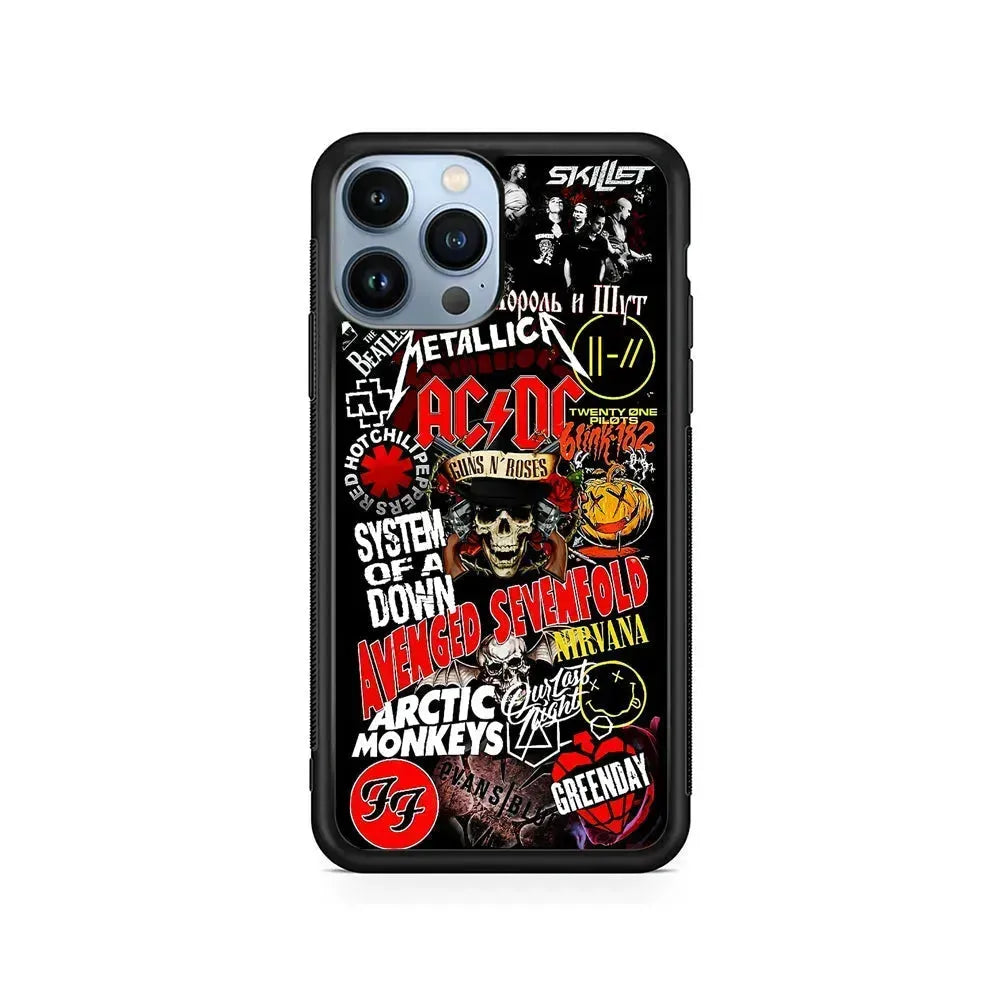 Logo Band Legends iPhone 15 Pro Max Case-Rubber / Black (2D Case)-Xtracase