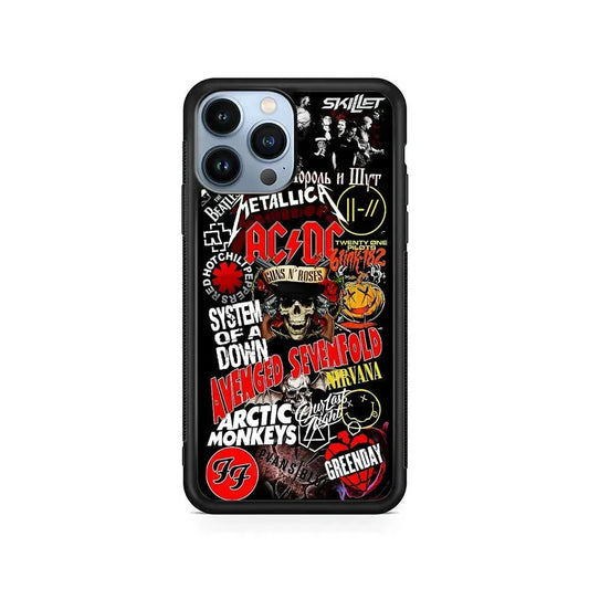 Logo Band Legends iPhone 15 Pro Max Case-Rubber / Black (2D Case)-Xtracase