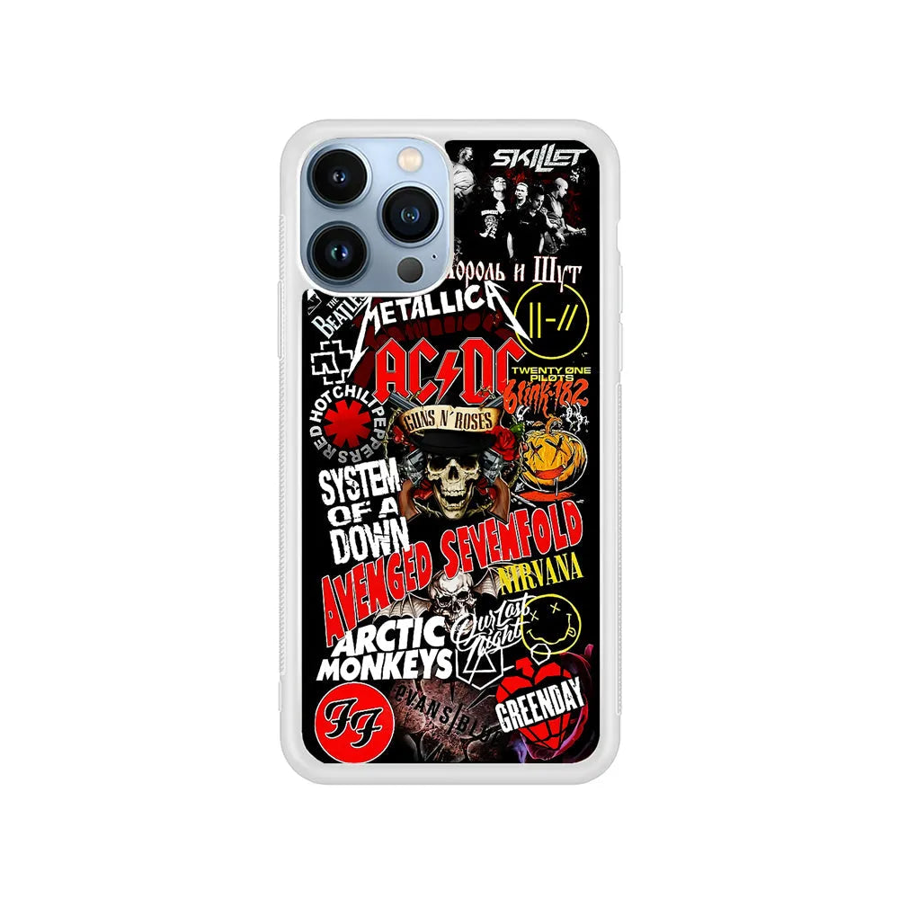 Logo Band Legends iPhone 13 Pro Case-Rubber / White (2D Case)-Xtracase