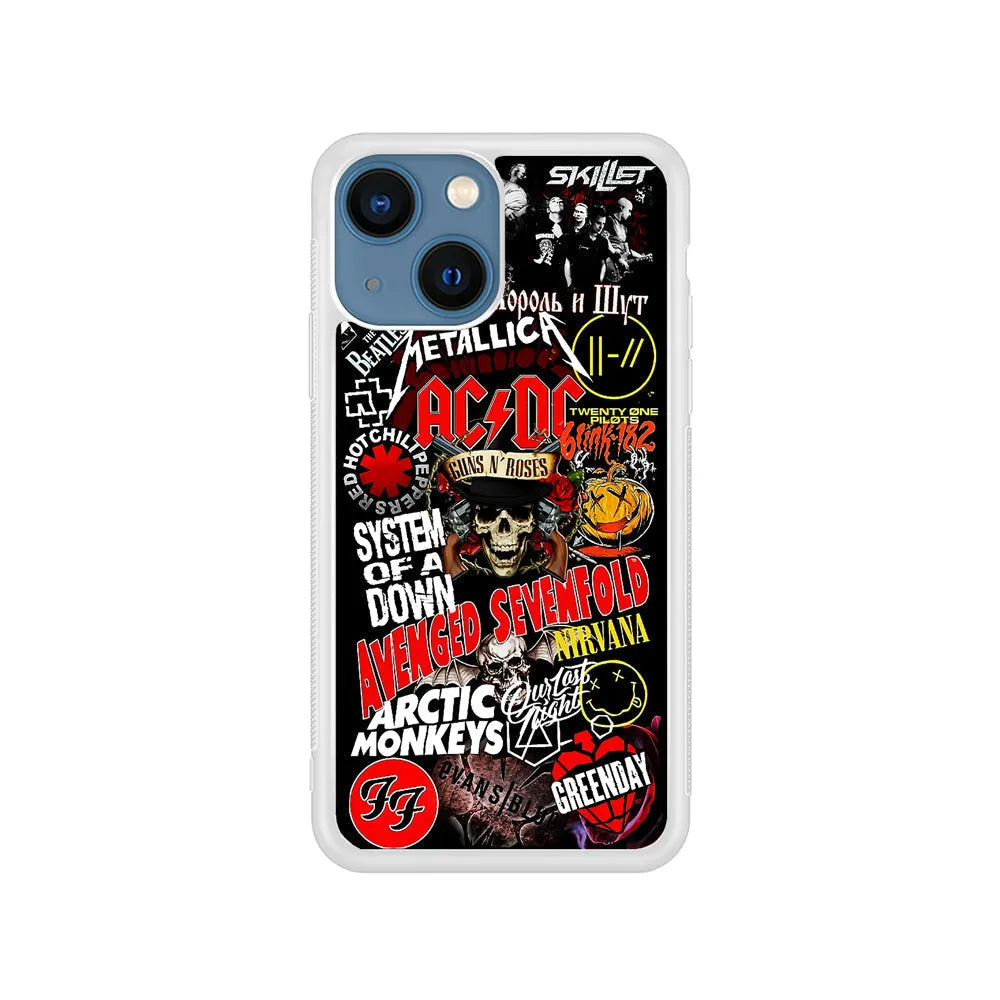Logo Band Legends iPhone 15 Case-Rubber / White (2D Case)-Xtracase