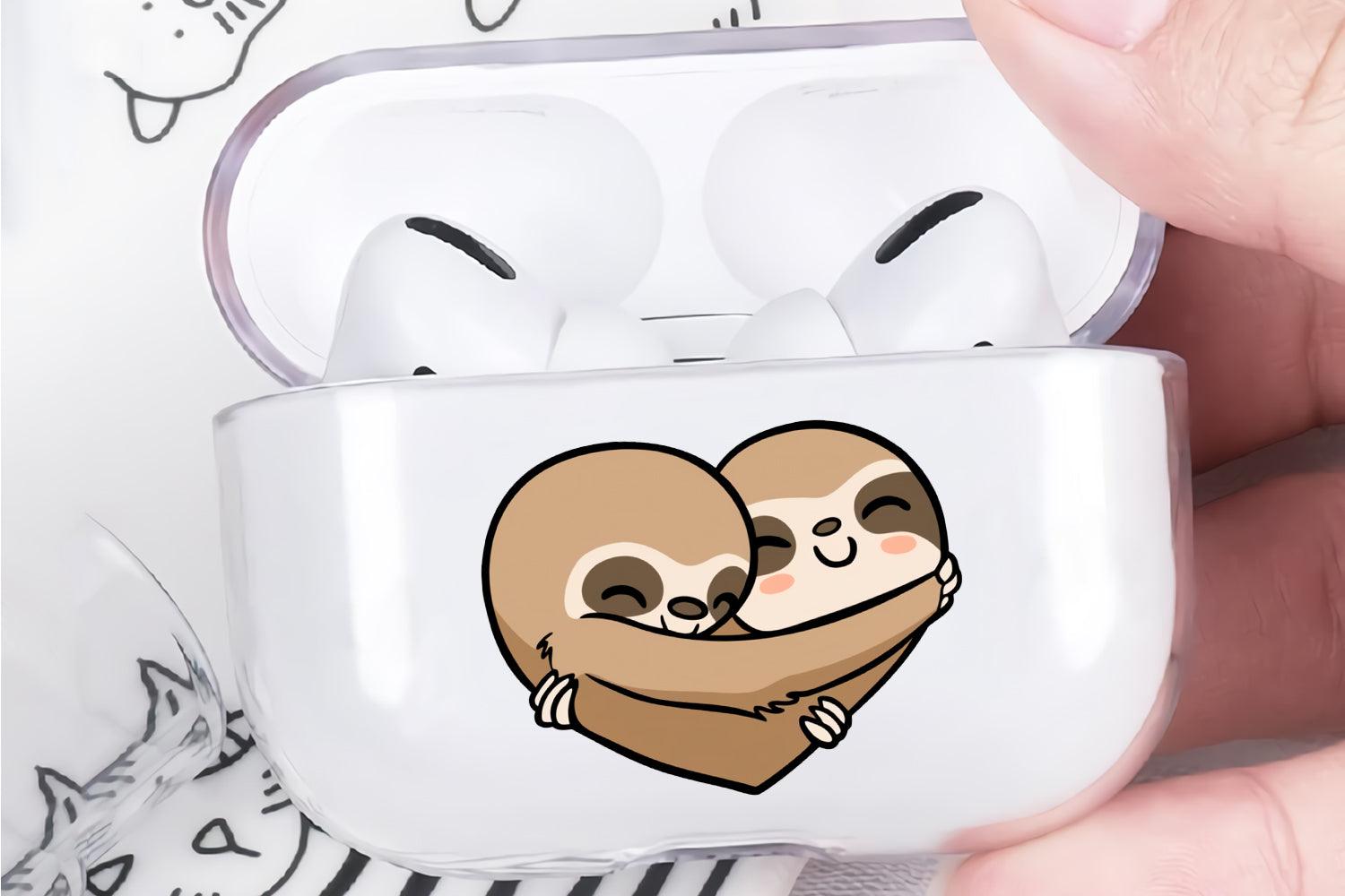 Love Sloth Apple Airpod Pro 2 Clear Case-Xtracase