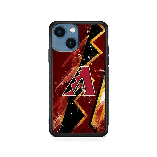 MLB Arizona Diamondbacks Team iPhone 13 Mini Case-Rubber / Black (2D Case)-Xtracase