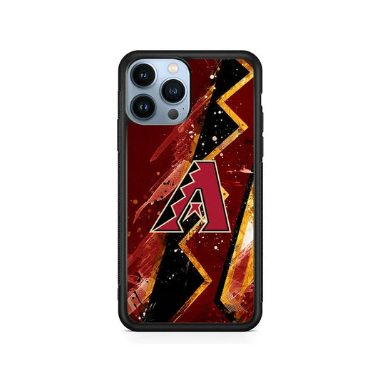 MLB Arizona Diamondbacks Team iPhone 13 Pro Case-Rubber / Black (2D Case)-Xtracase