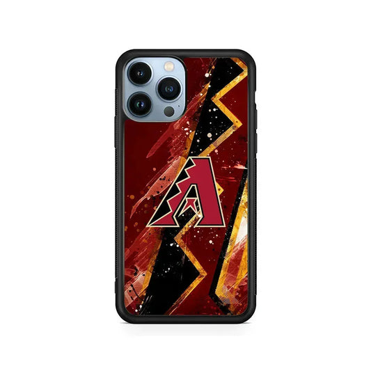 MLB Arizona Diamondbacks Team iPhone 15 Pro Max Case-Rubber / Black (2D Case)-Xtracase
