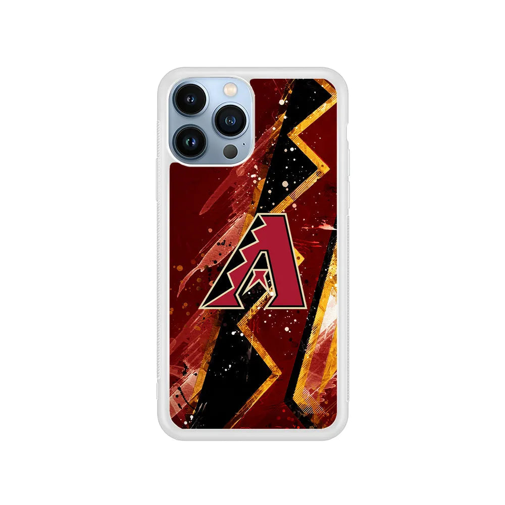 MLB Arizona Diamondbacks Team iPhone 13 Pro Case-Rubber / White (2D Case)-Xtracase