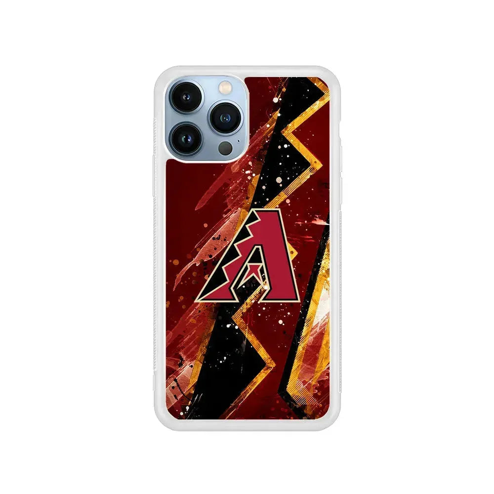 MLB Arizona Diamondbacks Team iPhone 15 Pro Max Case-Rubber / White (2D Case)-Xtracase