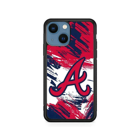 MLB Atlanta Braves Logo iPhone 13 Mini Case-Rubber / Black (2D Case)-Xtracase