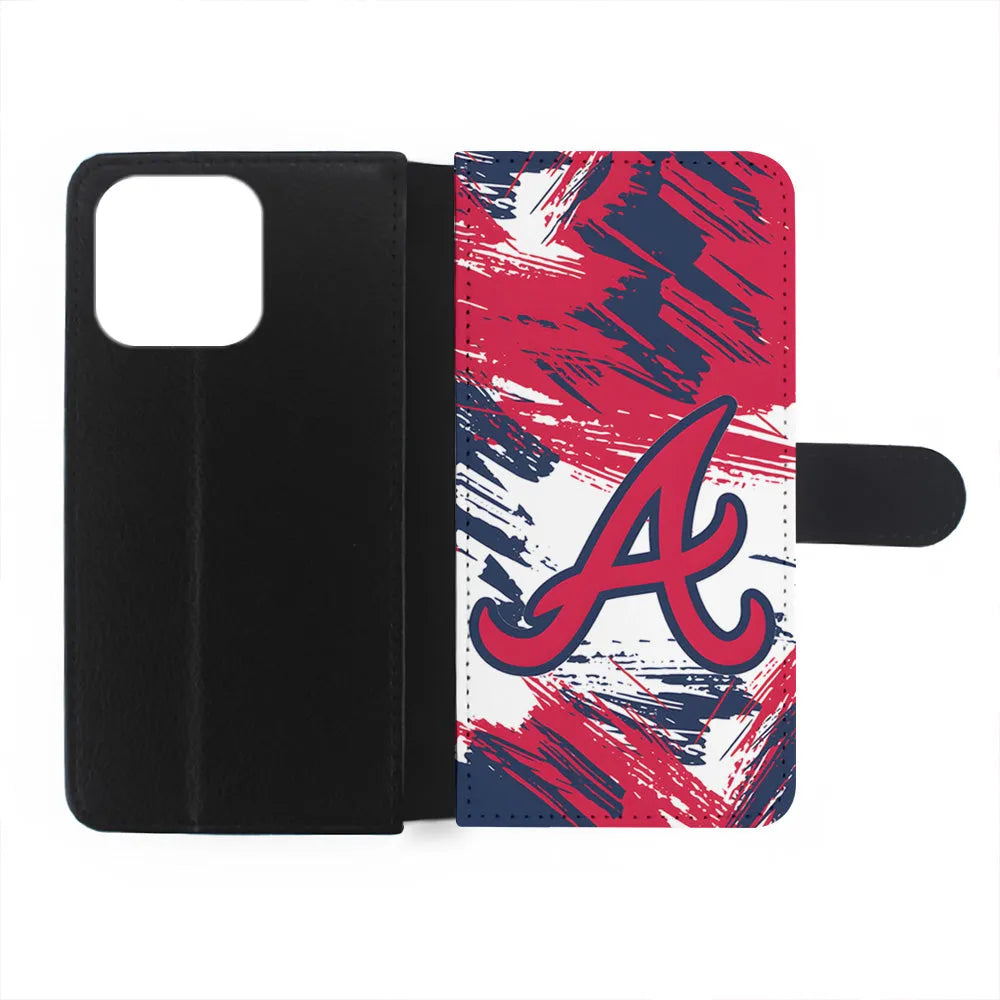 MLB Atlanta Braves Logo iPhone 13 Pro Case-Flip Wallet Case-Xtracase