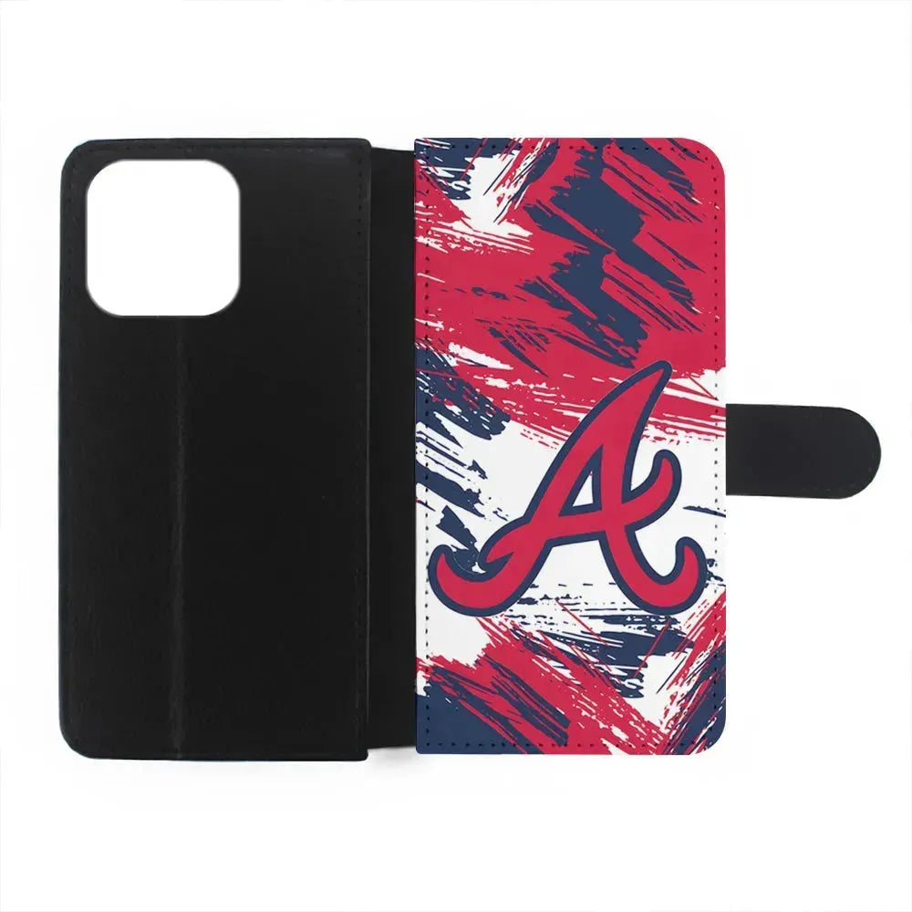 MLB Atlanta Braves Logo iPhone 15 Pro Max Case-Flip Wallet Case-Xtracase