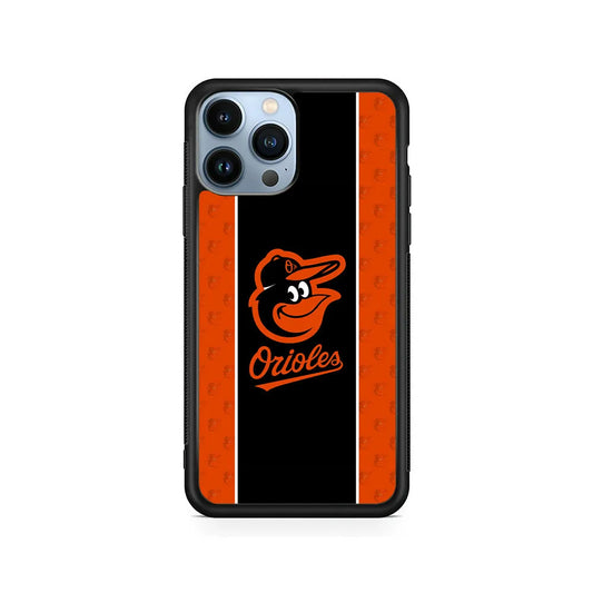 MLB Baltimore Orioles Team iPhone 13 Pro Case-Rubber / Black (2D Case)-Xtracase