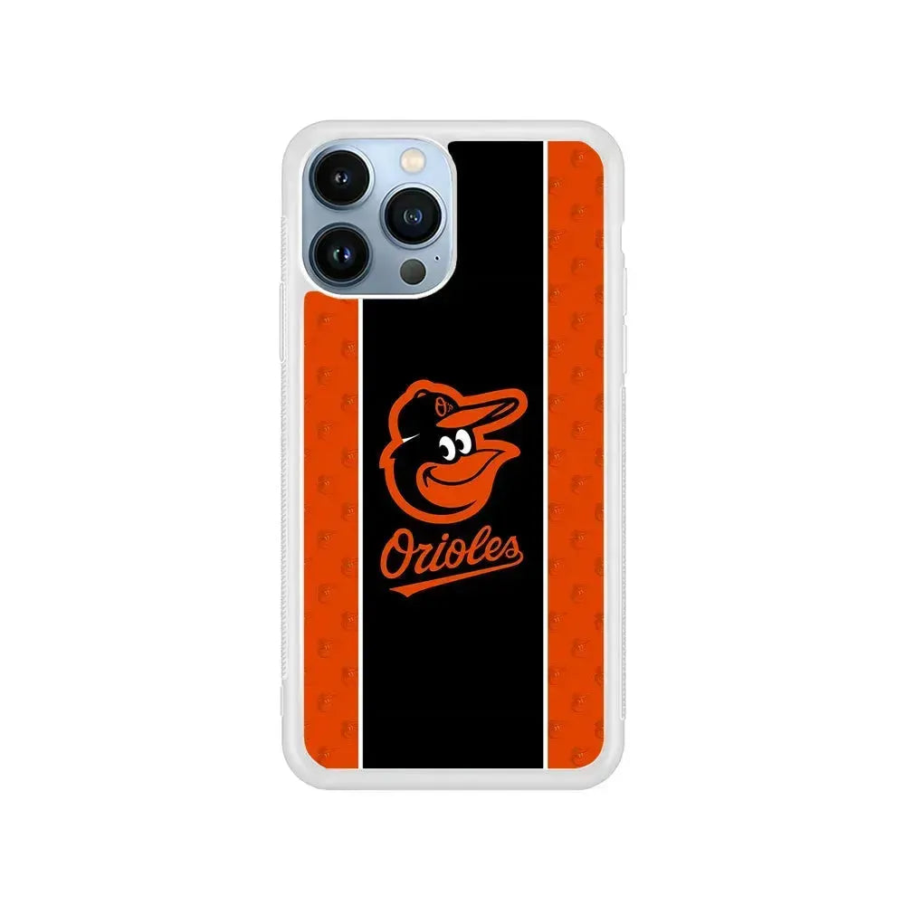 MLB Baltimore Orioles Team iPhone 15 Pro Max Case-Rubber / White (2D Case)-Xtracase