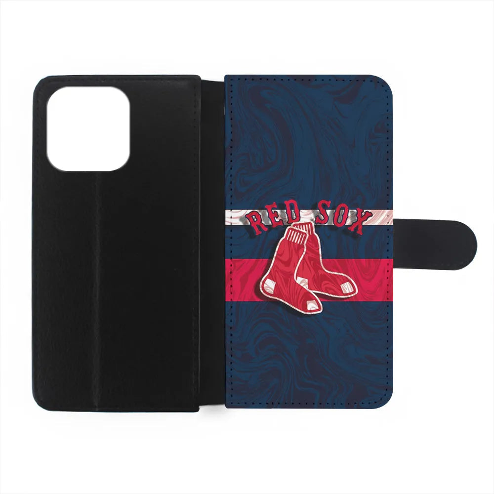 MLB Boston Red Sox Logo iPhone 13 Pro Max Case-Flip Wallet Case-Xtracase