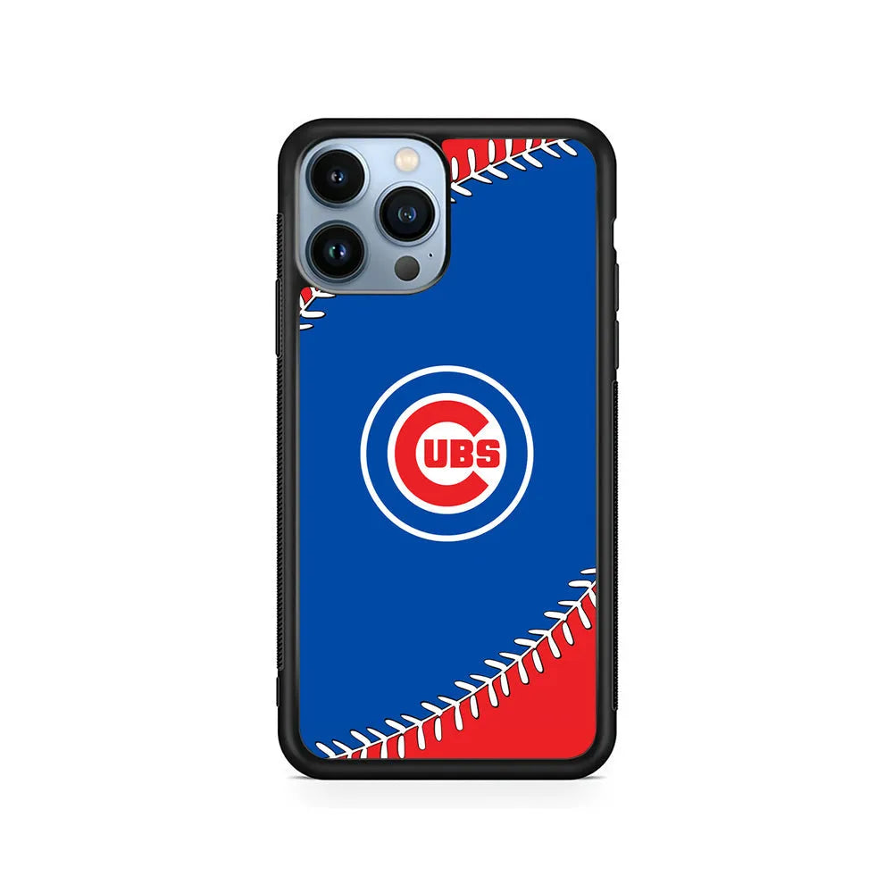 MLB Chicago Cubs Ball iPhone 13 Pro Case-Rubber / Black (2D Case)-Xtracase