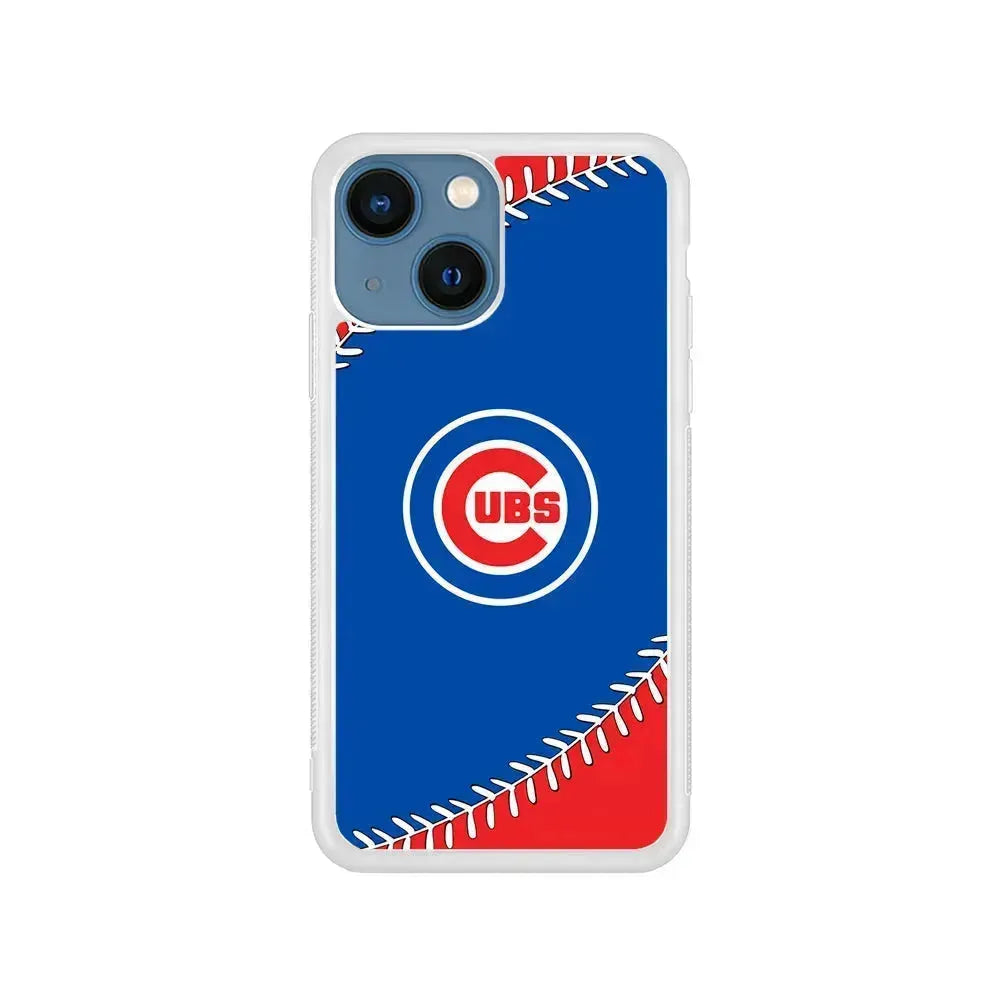 MLB Chicago Cubs Ball iPhone 13 Mini Case-Rubber / White (2D Case)-Xtracase